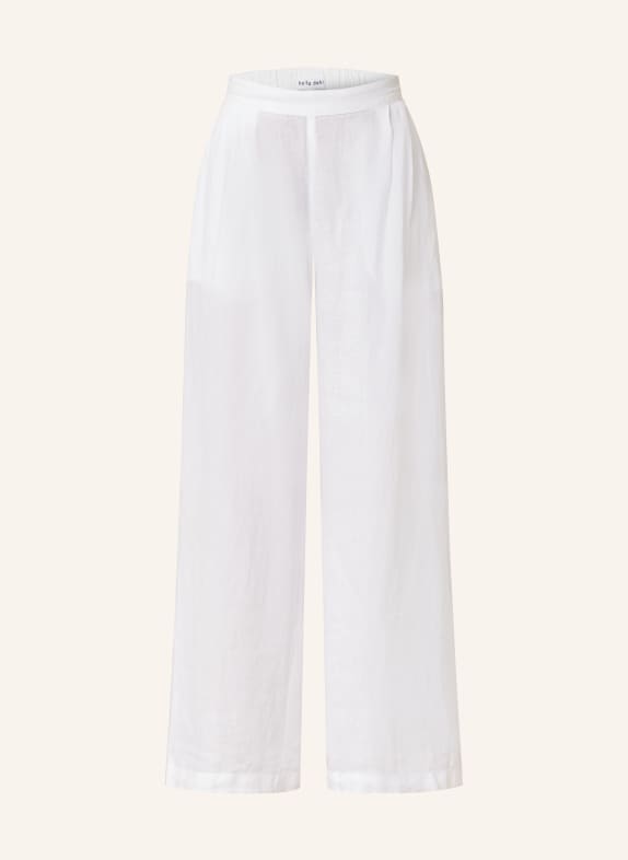 bella dahl Wide leg trousers made of linen WHITE