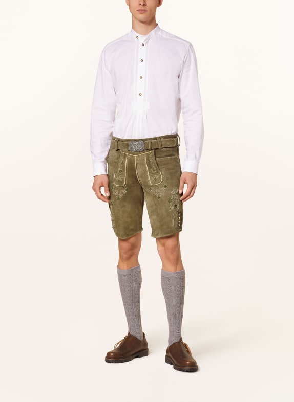 HIRSCHER Traditionele leren broek PRIEN MARRON FONCÉ