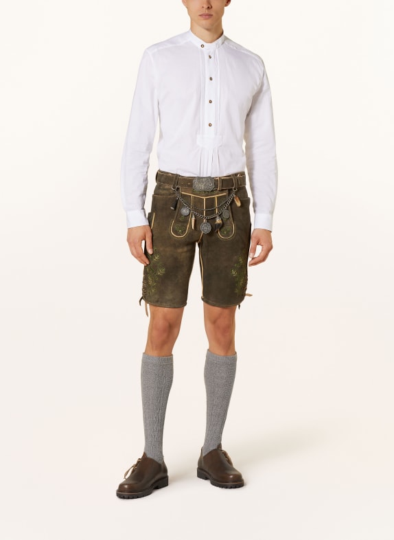 HIRSCHER Traditionele leren broek AMBERG MARRON FONCÉ