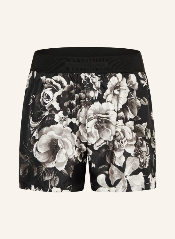 DOLCE & GABBANA Boxer shorts in silk BLACK/ WHITE/ GRAY