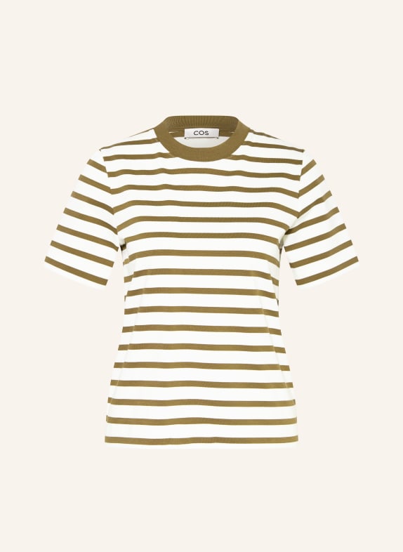 COS T-shirt BROWN/ WHITE