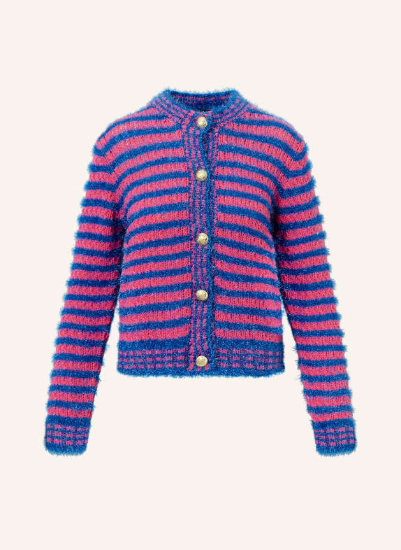 JOOP! Strickjacke mit Glitzergarn BLAU/ NEONPINK