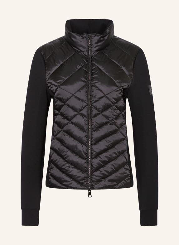 MARC CAIN Quilted jacket in mixed materials 900 BLACK