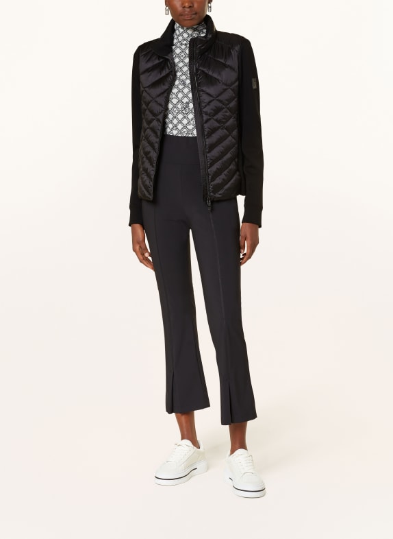 MARC CAIN Quilted jacket in mixed materials 900 BLACK