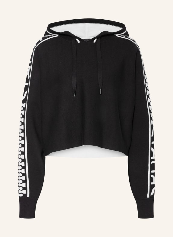 MARC CAIN Strick-Hoodie 910 black and white