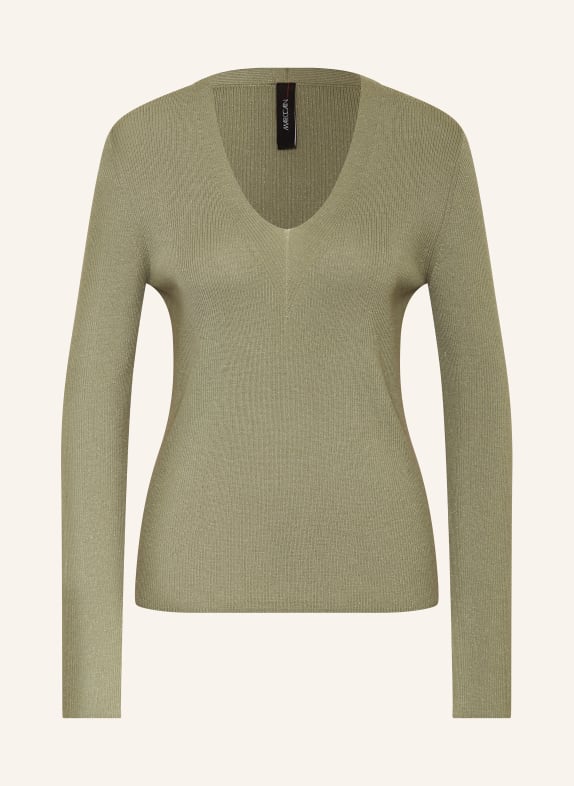 MARC CAIN Sweater with glitter thread 503 frozen sage