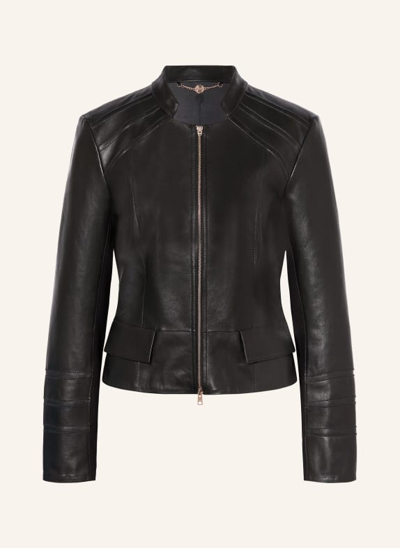 MARC CAIN Lederjacke im Materialmix 900 BLACK