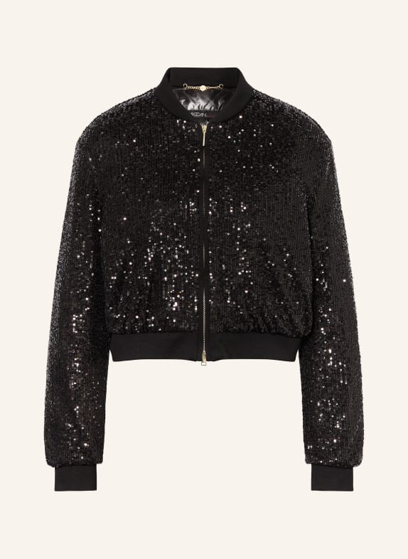 MARC CAIN Bomber jacket with sequins 900 BLACK