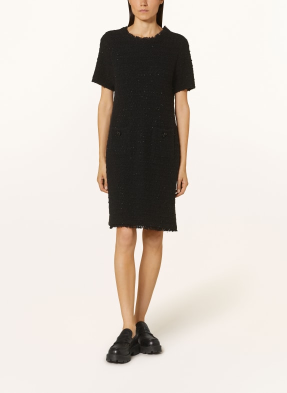 MARC CAIN Knit dress with sequins BLACK