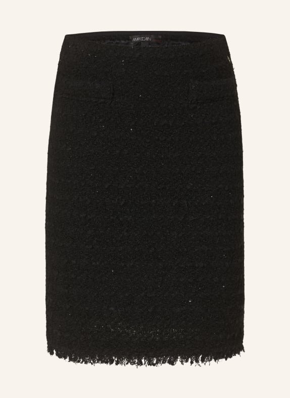 MARC CAIN Bouclé skirt with sequins BLACK