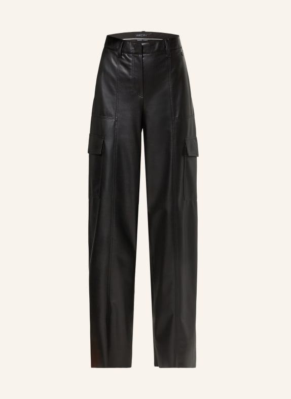 MARC CAIN Cargo pants in leather look 900 BLACK