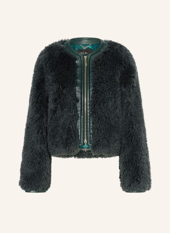 MARC CAIN Faux fur bomber jacket 560 conifer