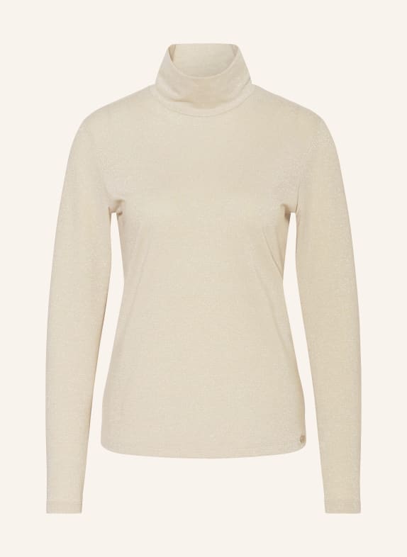 MARC CAIN Long sleeve shirt with glitter thread 182 smoke