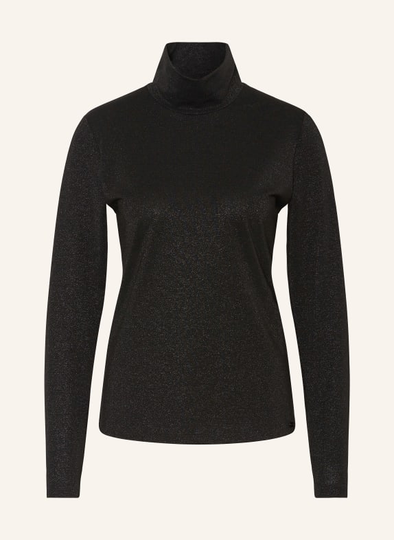 MARC CAIN Longsleeve mit Glitzergarn SCHWARZ