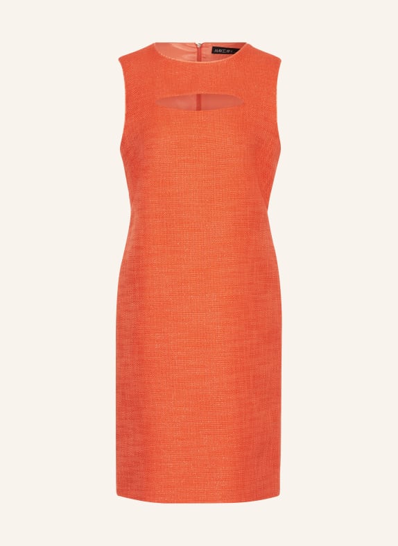 MARC CAIN Tweed dress with glitter thread 223 bright tomato