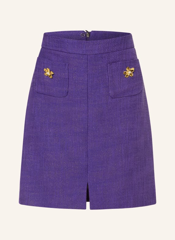 MARC CAIN Tweed skirt with glitter thread 748 deep purple