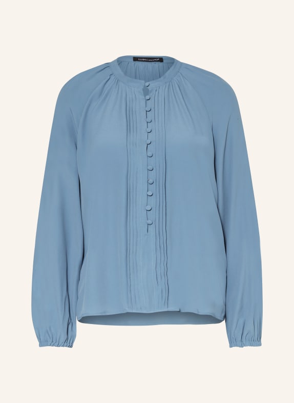 LUISA CERANO Shirt blouse with silk BLUE GRAY