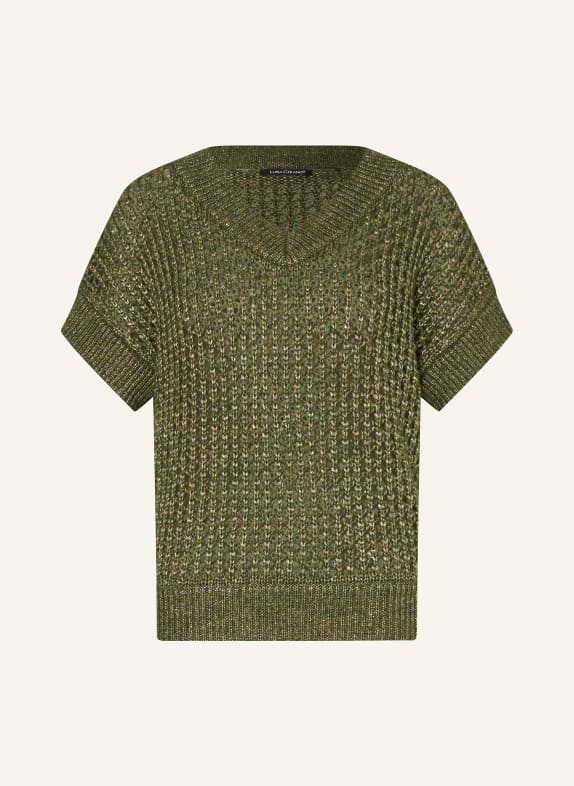 LUISA CERANO Knit shirt with glitter thread DARK GREEN