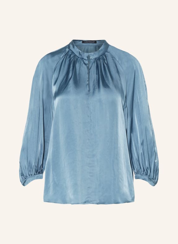 LUISA CERANO Shirt blouse made of satin with 3/4 sleeves BLUE GRAY