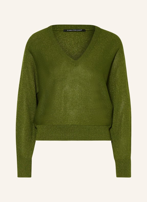 LUISA CERANO Sweater with glitter thread GREEN