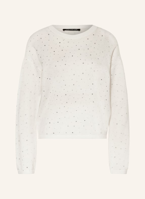 LUISA CERANO Sweater with decorative gems WHITE