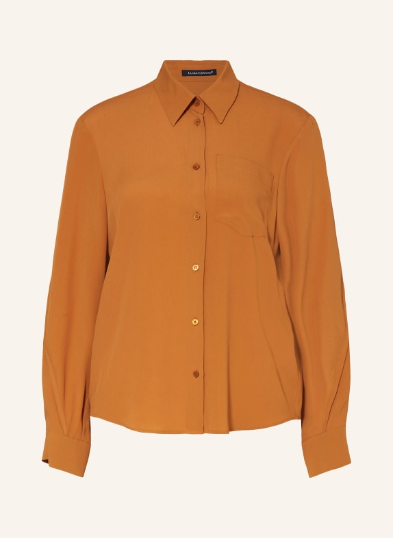 LUISA CERANO Shirt blouse with silk BROWN