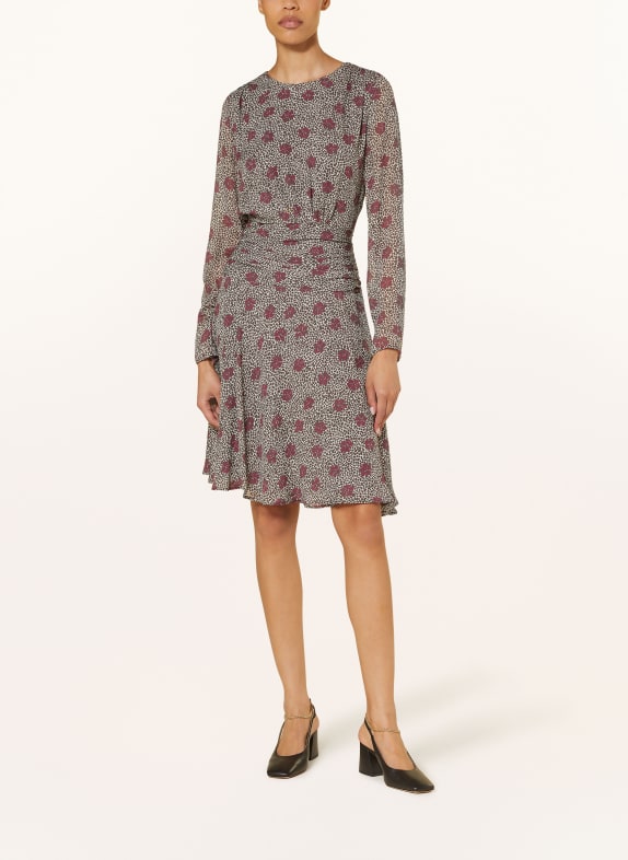 LUISA CERANO Kleid TAUPE/ WEISS/ FUCHSIA