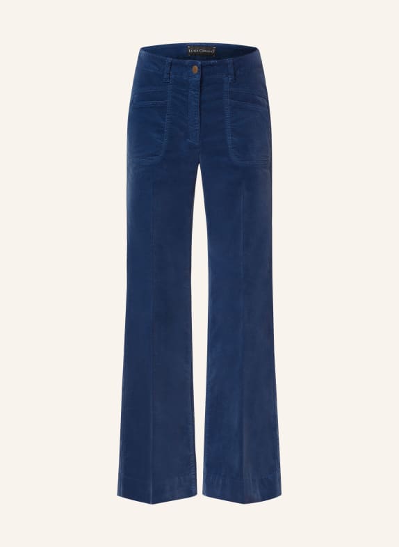 LUISA CERANO Bootcut trousers in velvet BLUE