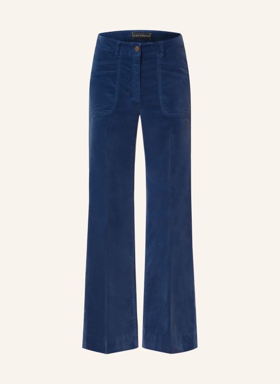 LUISA CERANO Bootcut-Hose aus Samt BLAU