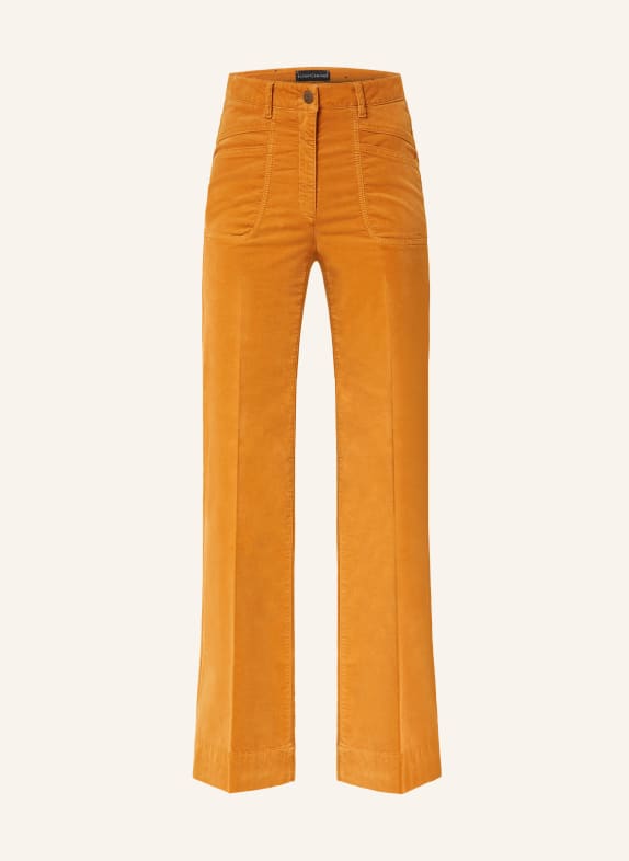 LUISA CERANO Bootcut trousers in velvet BROWN