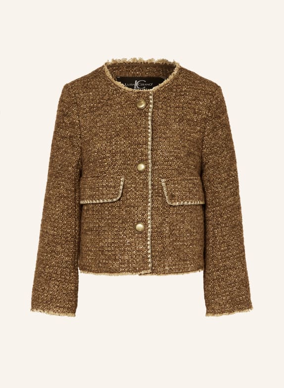 LUISA CERANO Tweed jacket with glitter thread BROWN