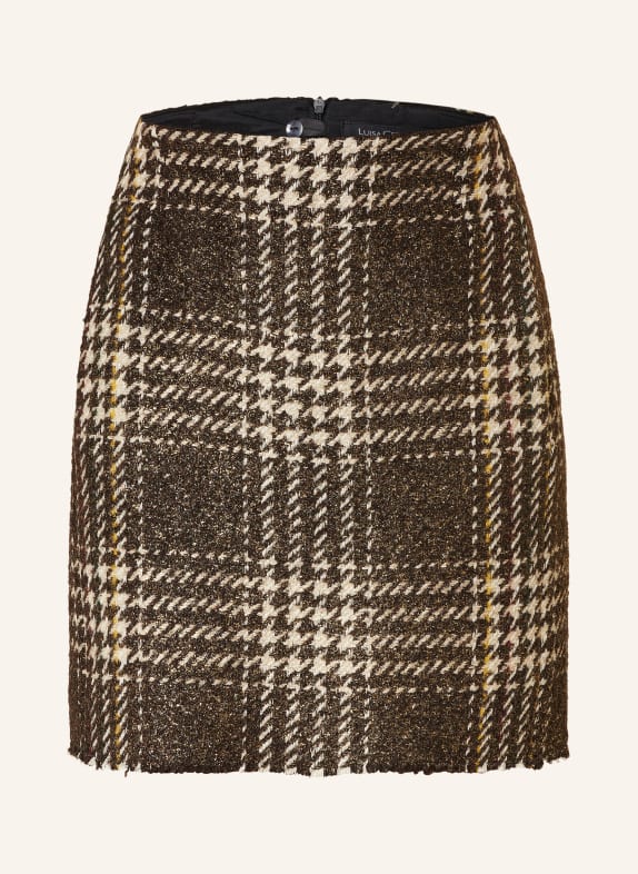 LUISA CERANO Tweed skirt DARK BROWN/ CREAM