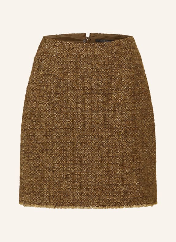 LUISA CERANO Bouclé skirt with glitter thread BROWN/ BEIGE