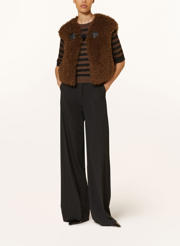 LUISA CERANO Faux fur vest BROWN