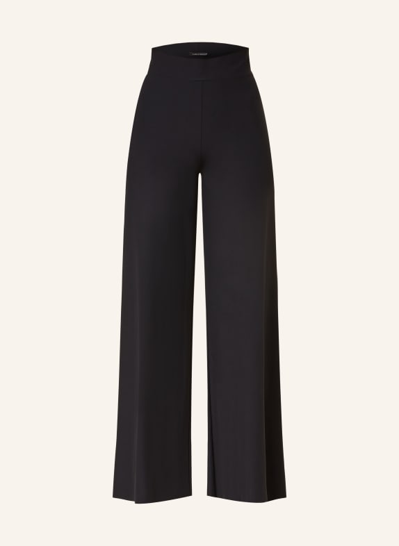 LUISA CERANO Wide leg trousers in satin BLACK