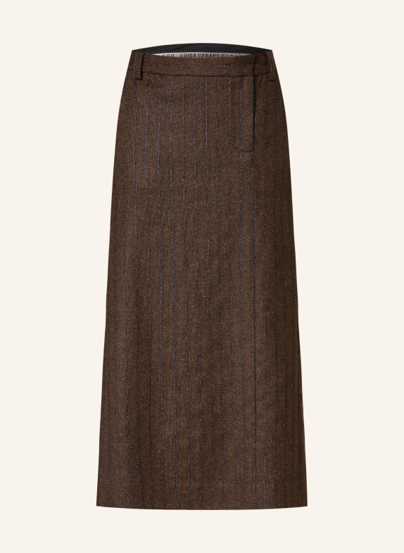 LUISA CERANO Skirt with glitter thread BROWN/ PURPLE