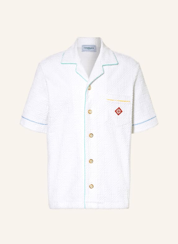 Casablanca Koszula z klapami comfort fit z frotte BIAŁY
