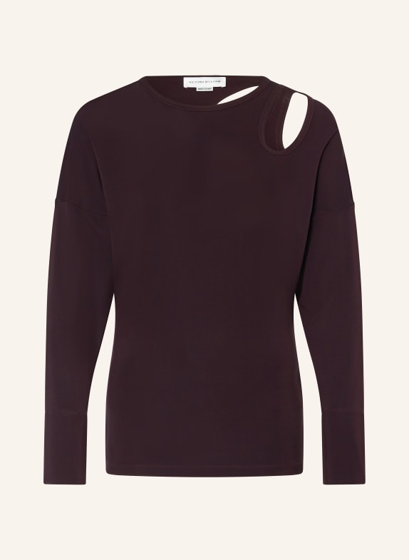 VICTORIABECKHAM Long sleeve shirt with cut-outs DARK PURPLE