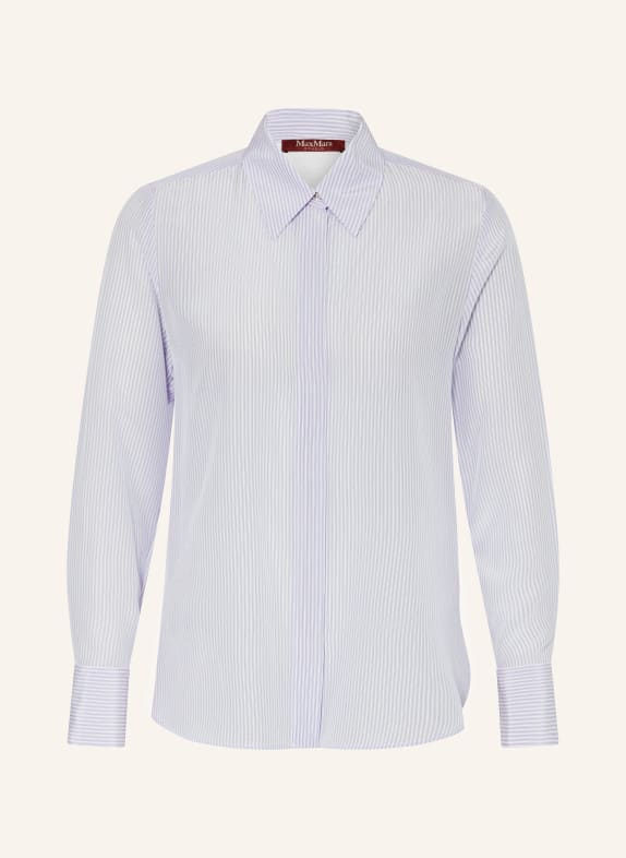 MaxMara STUDIO Shirt blouse PAGINE in silk WHITE/ BLUE