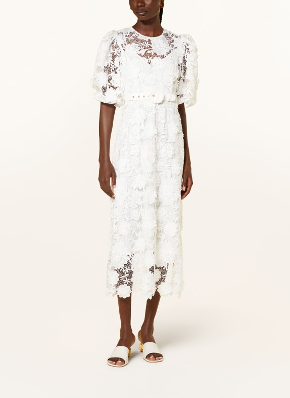 ZIMMERMANN Dress HALLIDAY with crochet lace WHITE