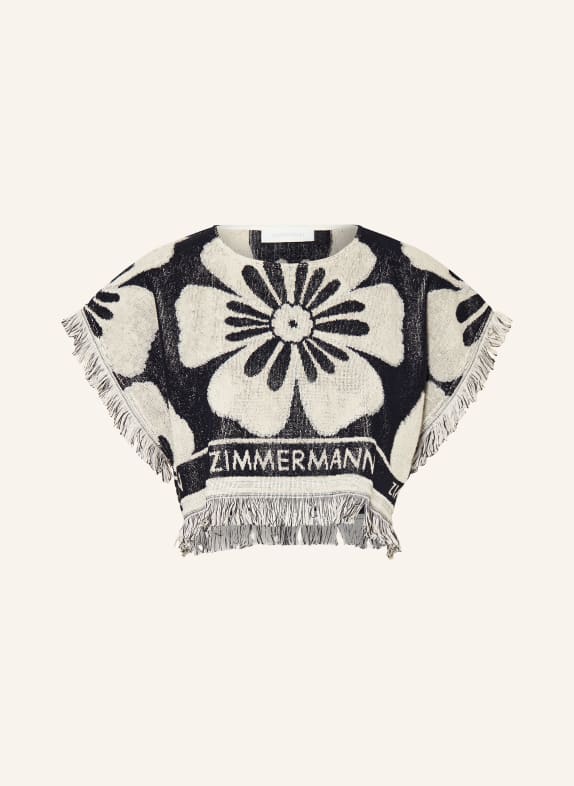 ZIMMERMANN Cropped shirt HALLIDAY BEIGE/ BLACK