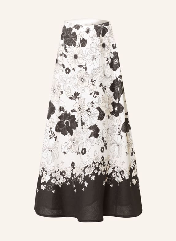 ZIMMERMANN Linen skirt WHITE/ BLACK