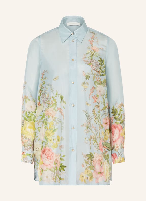 ZIMMERMANN Shirt blouse WAVERLY in silk LIGHT BLUE/ LIGHT GREEN