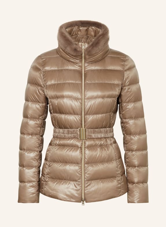HERNO Down jacket CLAUDIA with detachable faux fur 2600 TORTORA