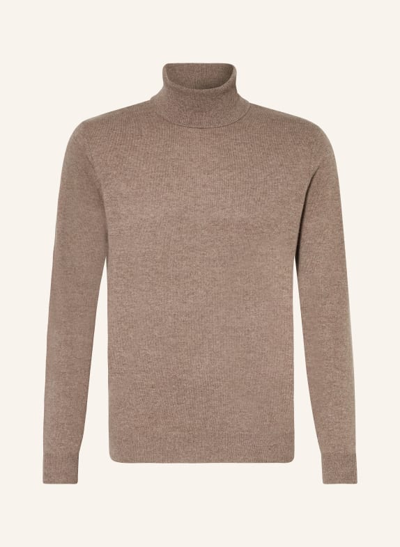 STROKESMAN'S Turtleneck sweater in cashmere TAUPE