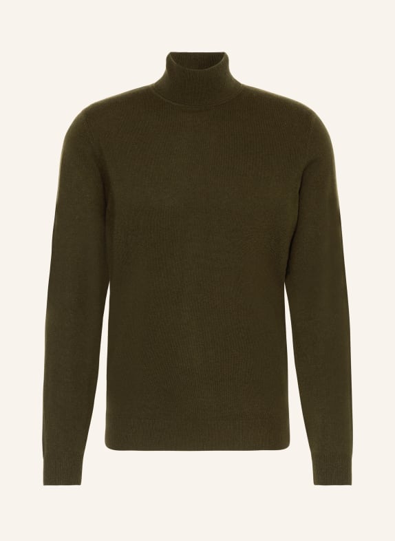 STROKESMAN'S Turtleneck sweater in cashmere FCD 37548  dark olive