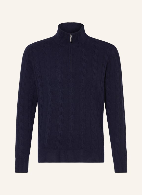 STROKESMAN'S Cashmere half-zip sweater DARK BLUE