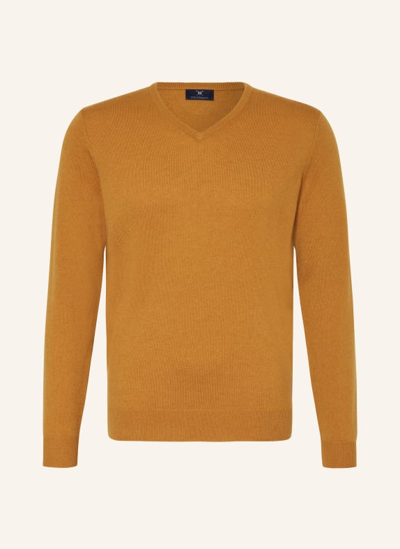 STROKESMAN'S Cashmere-Pullover DUNKELORANGE