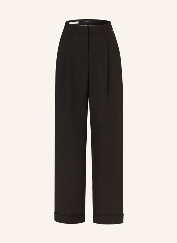 MARC CAIN Wide leg trousers WASCO 900 BLACK