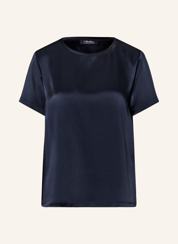 S Max Mara Shirt blouse REBECCA made of satin DARK BLUE
